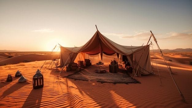 Campamento beduino en el desierto