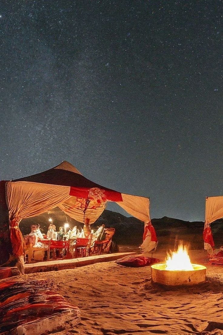 Campamento beduino en el desierto